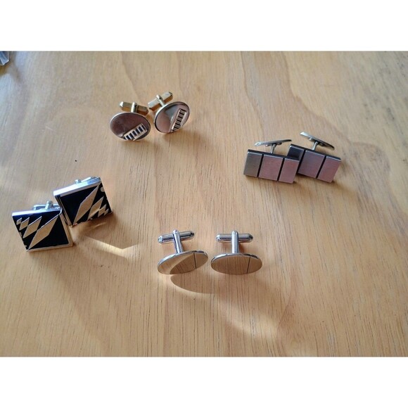 Swank Other - Lot Of 4 Silver And Gold Cufflinks Includes 3 Swank